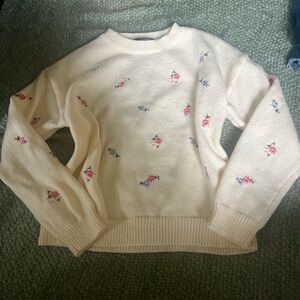 Floral Cream Sweater
